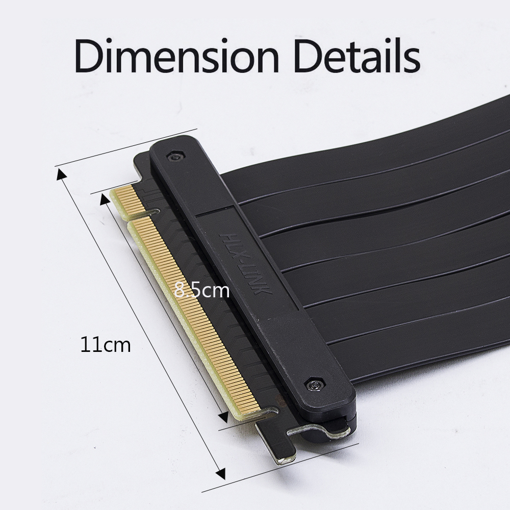 Riser Cable PCI-E 3.0 x16 High Speed Flexible Extender Card Extension Port, 90 Degree Adapter (300 mm)for Computer Graphic Card