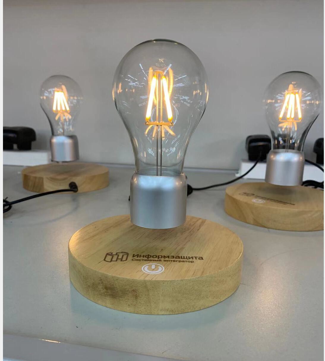 hotsale christmas wedding gift magnetic levitation floating beside lamp light night bulb display racks