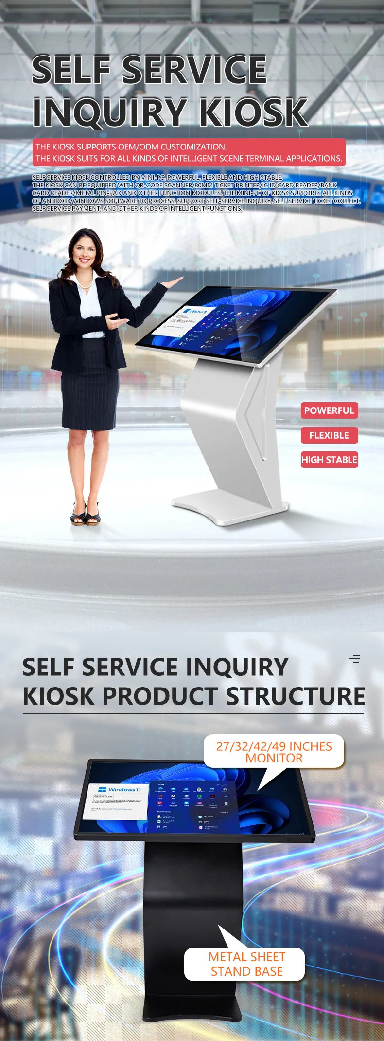 Manufacturer Photo Kiosk Self Service Touch Screen Advertising Kiosk