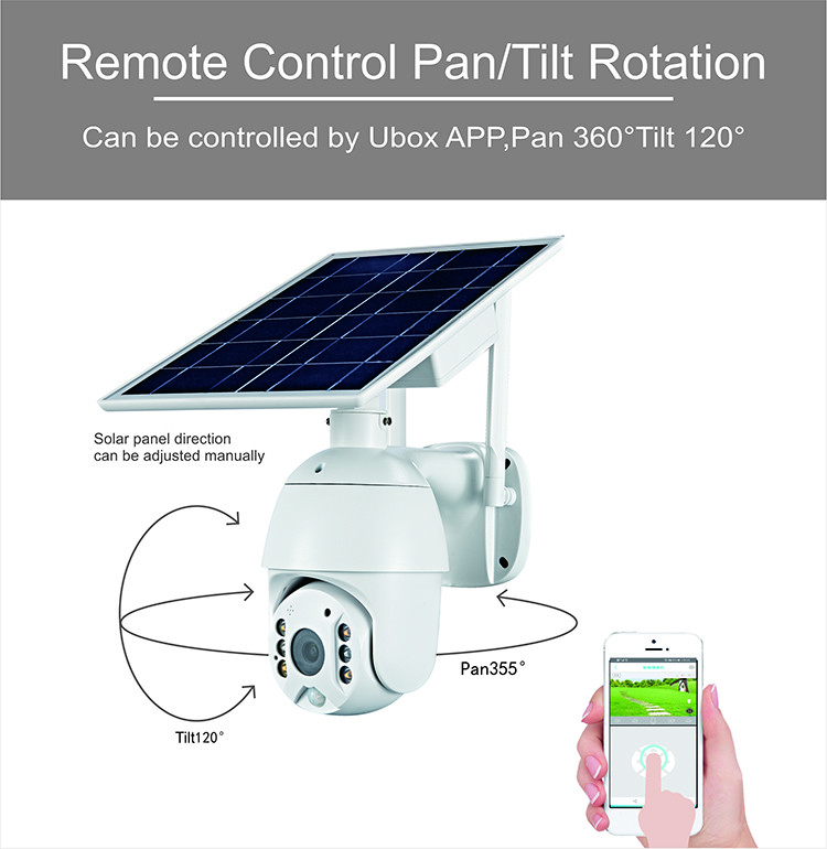 2.5 inch waterproof IP66 lower poer consuption 1080P 2MP outdoor 4G WIFI PTZ speed dome solar security system