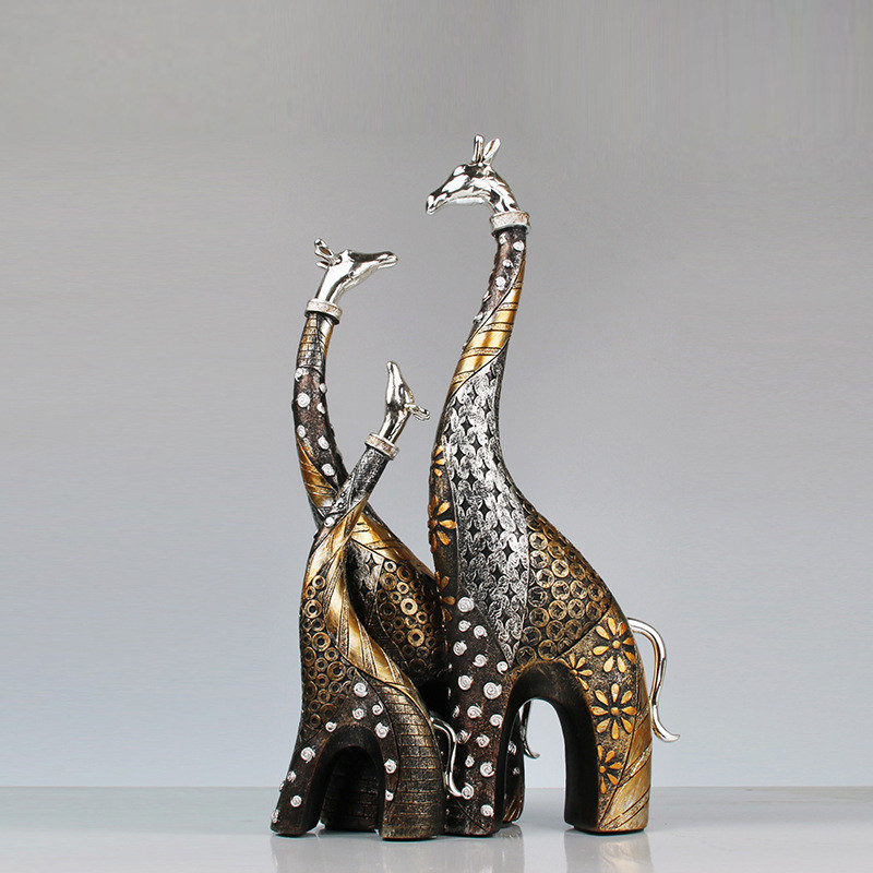 Cute Giraffe Figurine Statue Non Toxic Resin Crafts For House Decorations