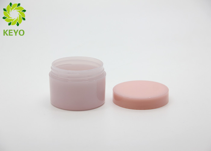 Pink Color Thick Wall PET Plastic Cream Jars Cosmetic Packaging 50g For Skin Care Cream