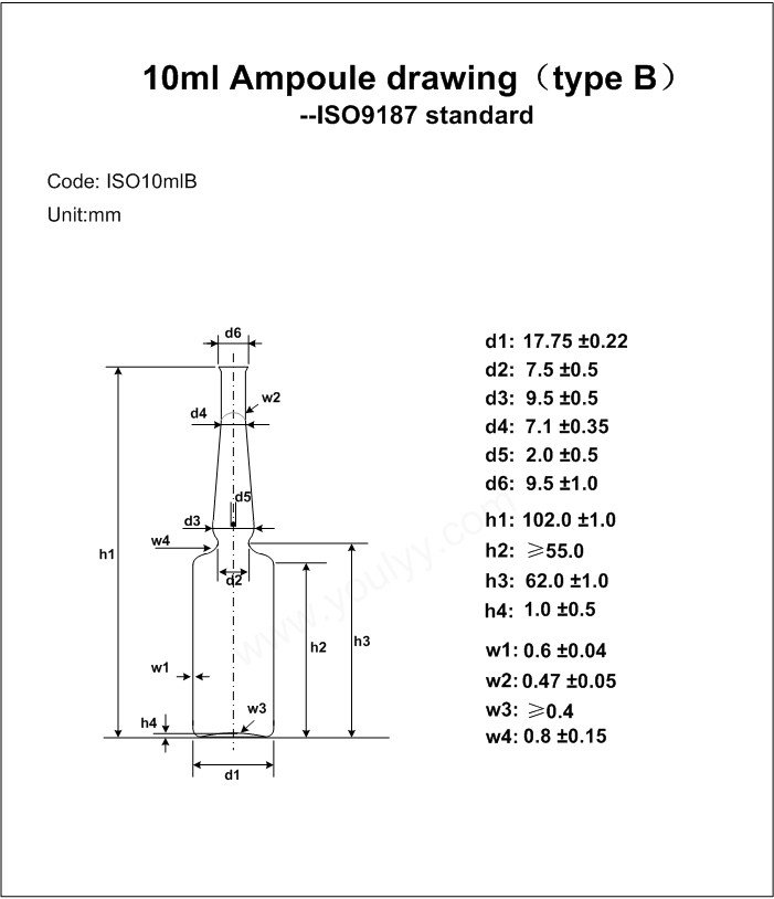 10ml Clear Neutral Borosilicate Glass Ampoule for Medical Injection