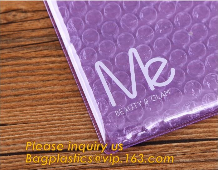 Holographic Factory Shiny gold Cosmetic bag Zipper Bubble Bag zip-lock Slider Padded Mailer metallic bubble zipper bagea