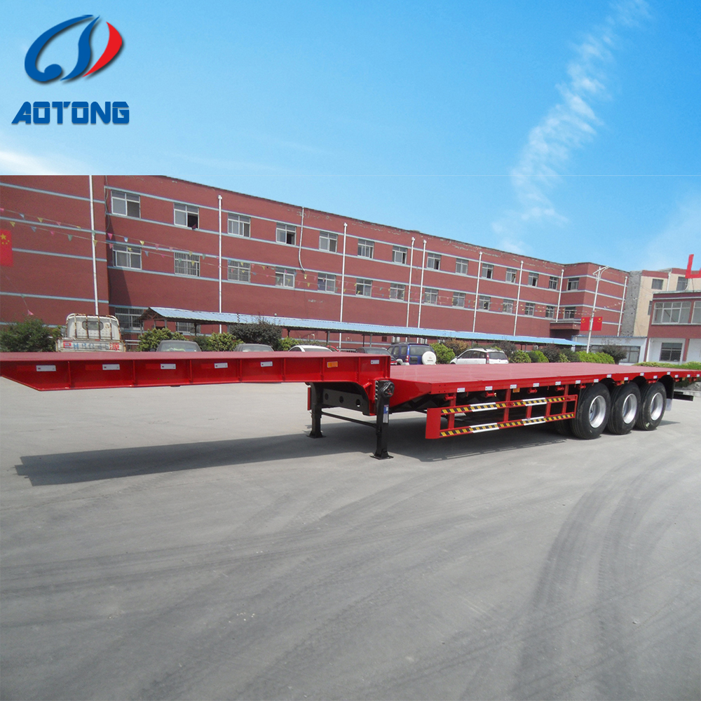 40ft Container Platform Flatbed Semi-Trailer with Front Wall in Heavy Duty Design