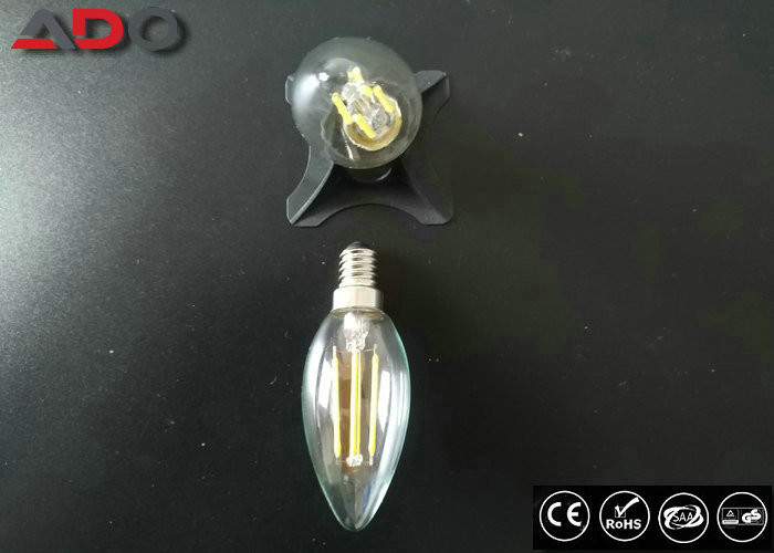 C35 Shape E12 Led Filament Bulb Ac 120v 4w 2700k With Clear Glass Cover
