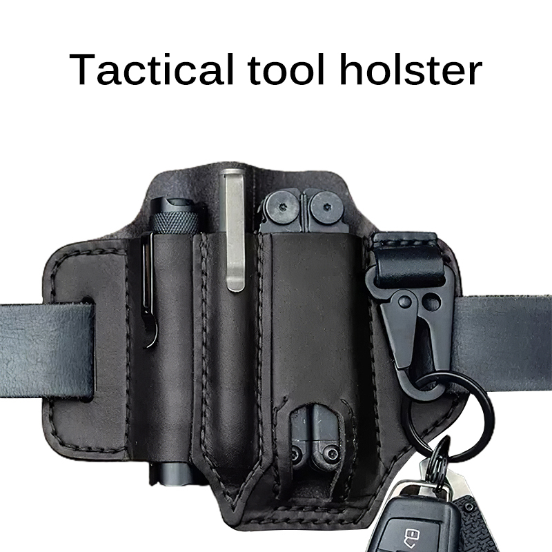 Wholesale Tactical Multi Tool Belt Leather Bag Holster Outdoor Camping Hunting Waist Leather Pocket