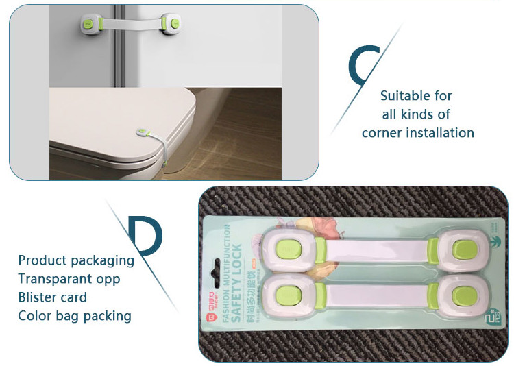 Single Key Cabinet Safety Locks For Children , Grass Green Or Customized