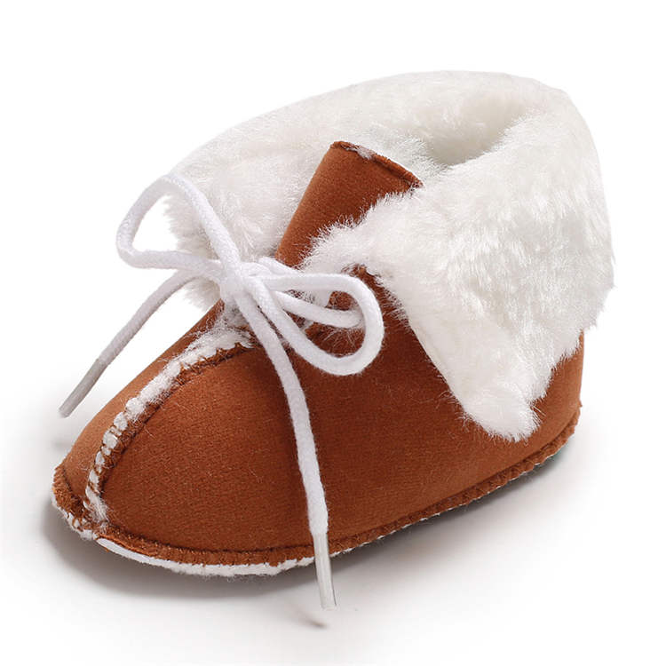 2019 winter Warm plush Soft sole 0-2 years anti-slip baby boots