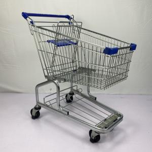 China German Style 100L Convenience Retail Chain Supermarket Metal Trolley with 3 Blades Elevator Wheels Manufacturer on sale