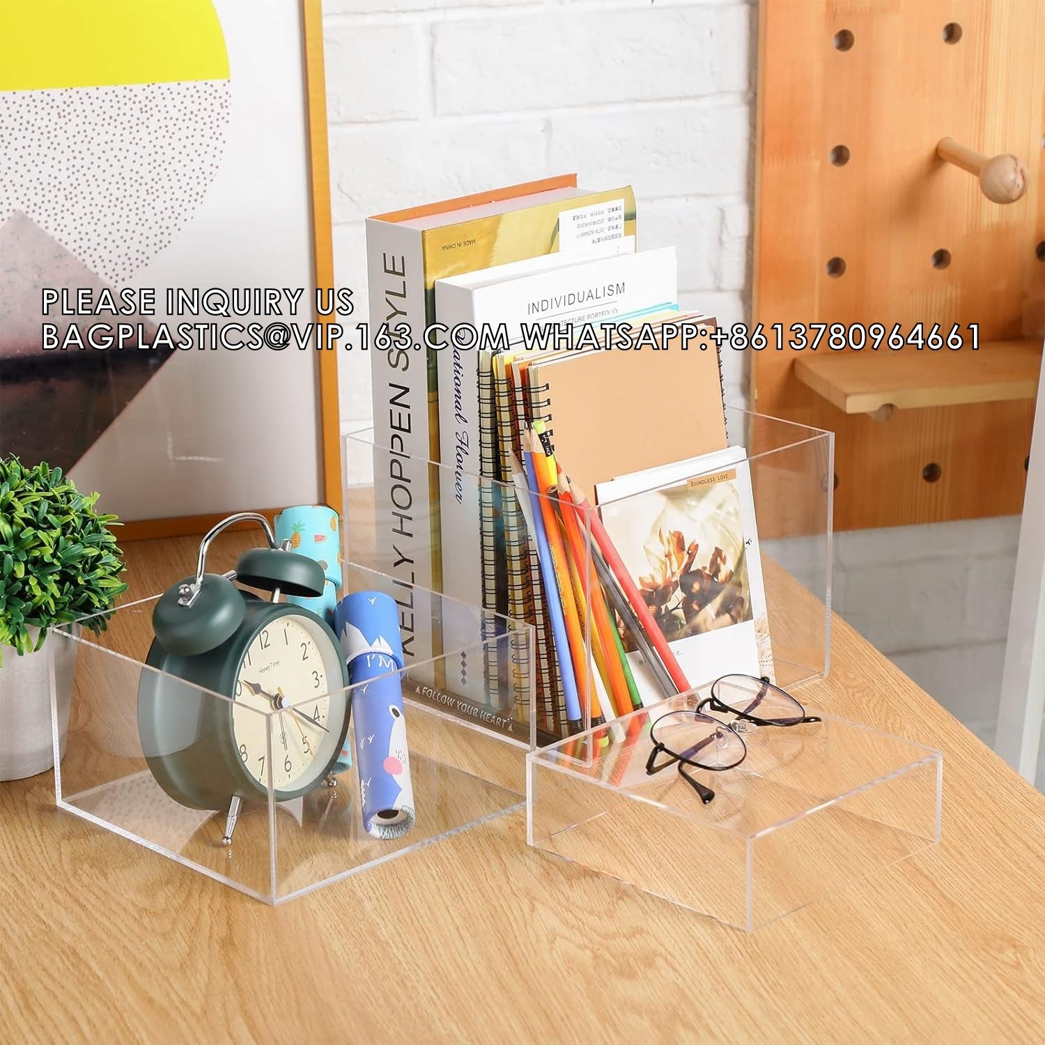 Acrylic Boxes Acrylic Display Nesting Cubes 5 Sided With Hollow Bottoms Display Stand Shelf For Comestic