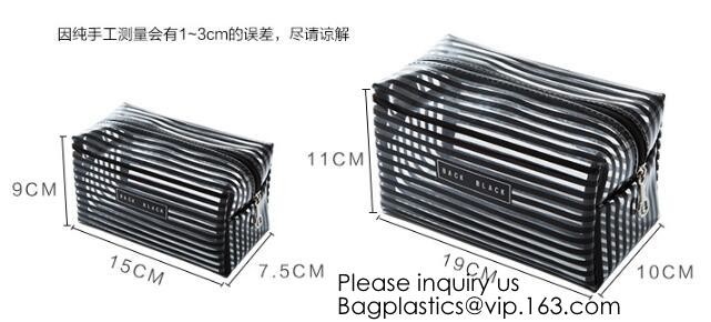 Clear Zipper Pouch with Strap Makeup Bag PVC Cosmetic Pouch,Printing Clear k Cosmetic PVC Pouch, bagease, bagplast