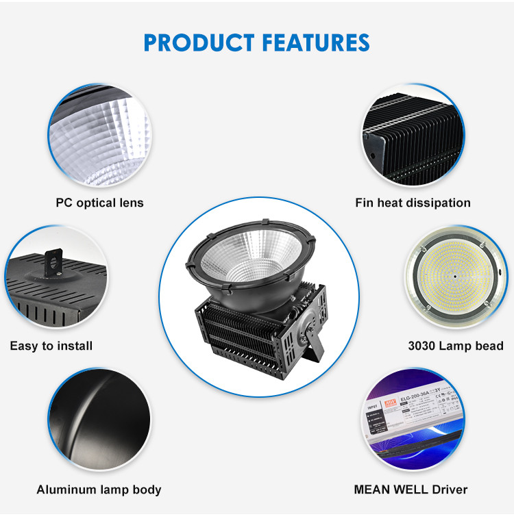 200W-1000W Industrial High Bay Lighting SMD 3030 6500k