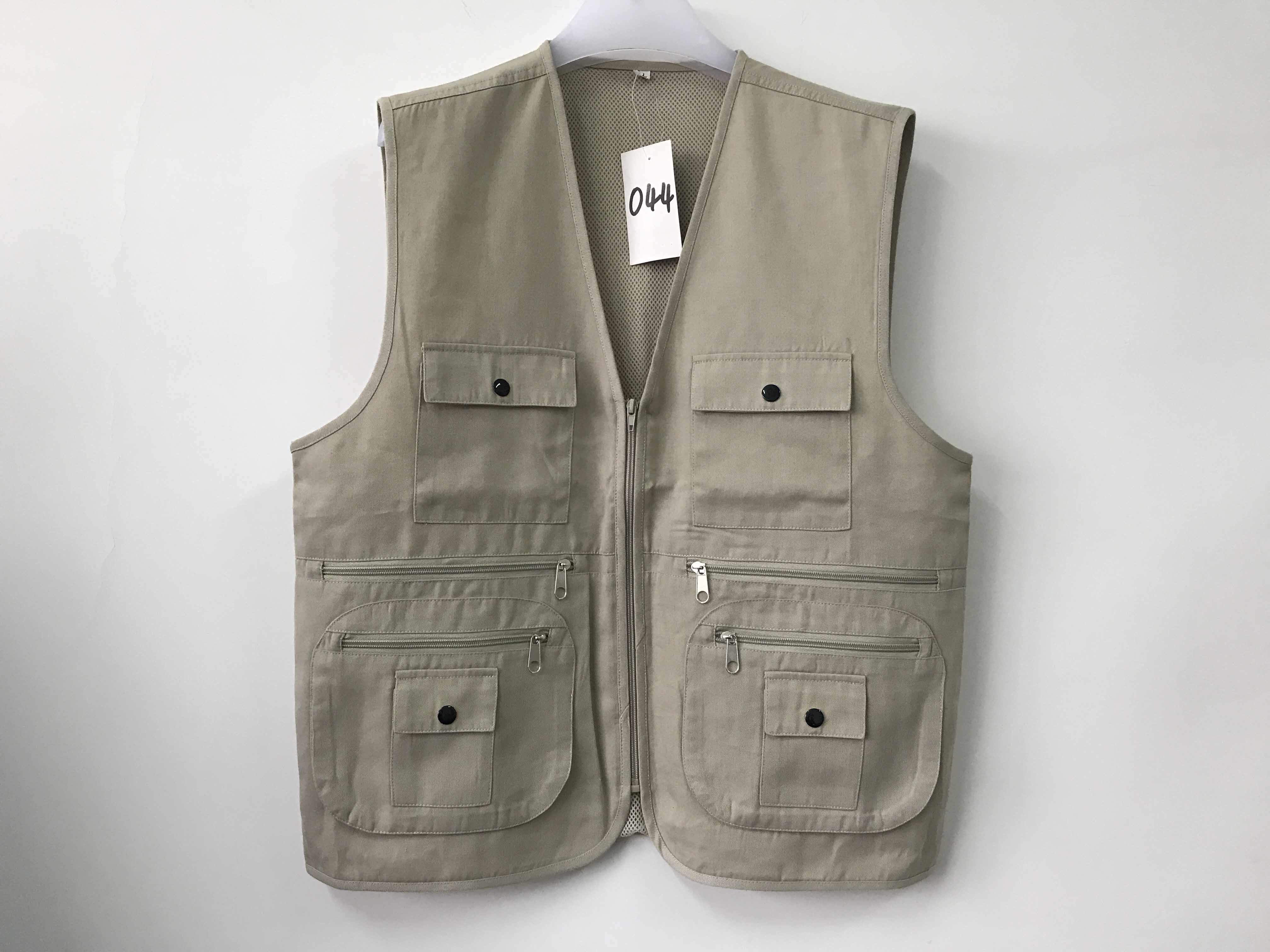 Mens classic vest，mens waist coat, vest 044 in 100% polyester washed fabric, stone/beige colour, S-3XL