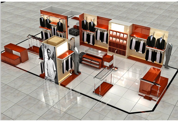 Custom Popular Shanghai Factory Wooden Cabinet for Garment Store Bag Shoes Display Case Brand Store Interior Decoratio