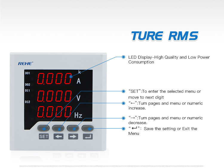 Data Logger For Current Voltage Frequency Digital Analog Single Phase Combined Meter RH-UIF73