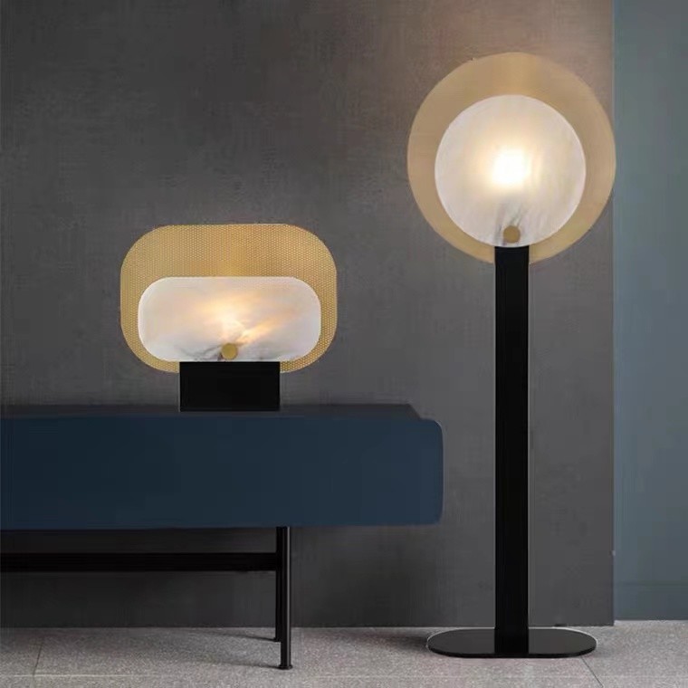 Creative Golden Office Reading Lamp Marble Shade Guzhen Led Table Lamp