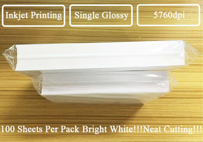One Side 100 Sheets 4R Neat Cutting Cast Coated Photo Paper