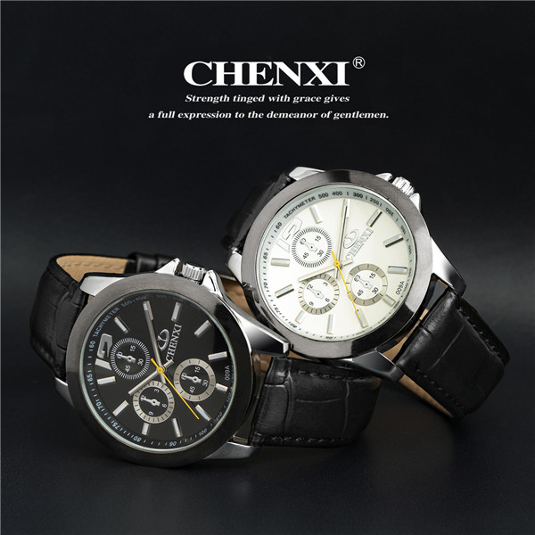 Authentic Leather Watches Dropshipping Black White Fashion Unisex Watch Band Quartz Watch