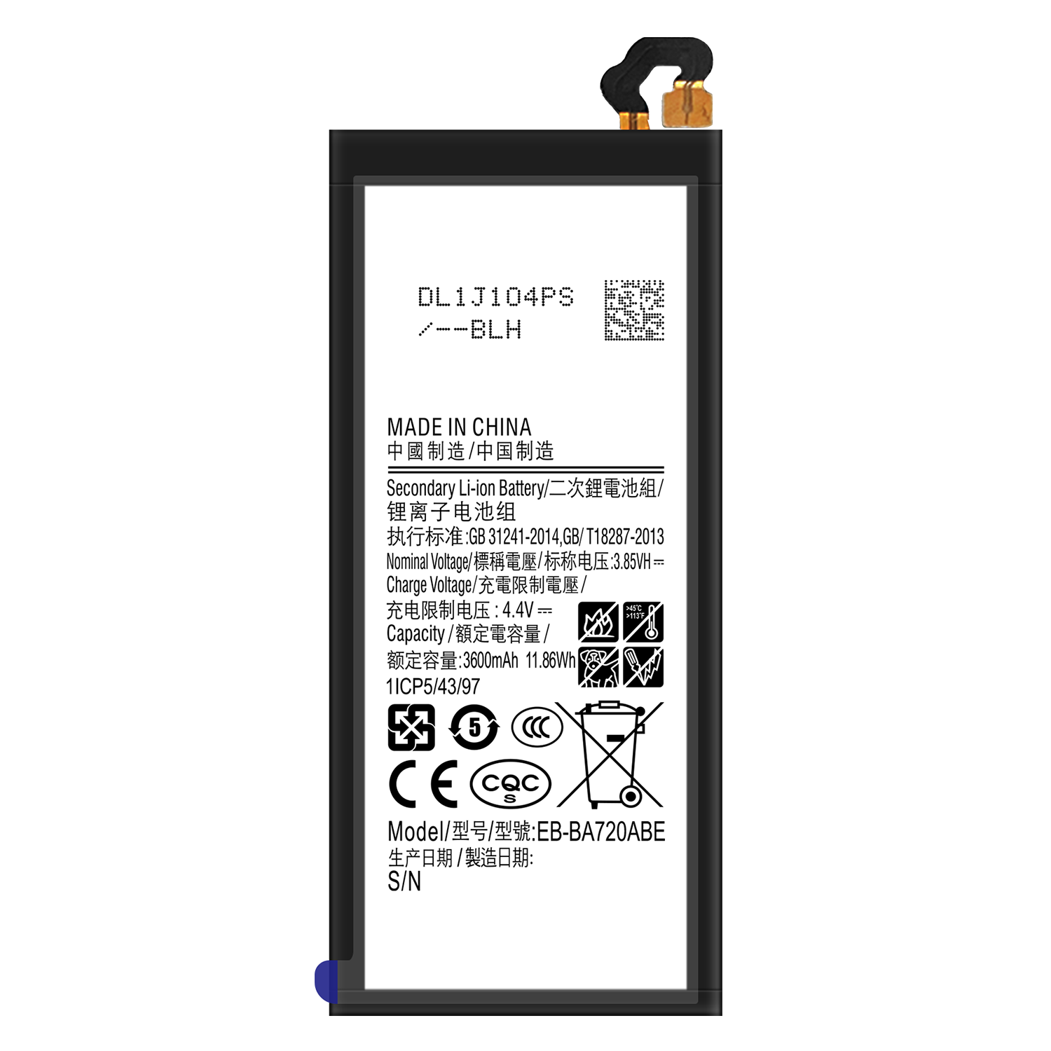 3600mAh 3.85V Rechargeable Batteries for Samsung Galaxy A7 2017 A720 A720F Mobile Phone