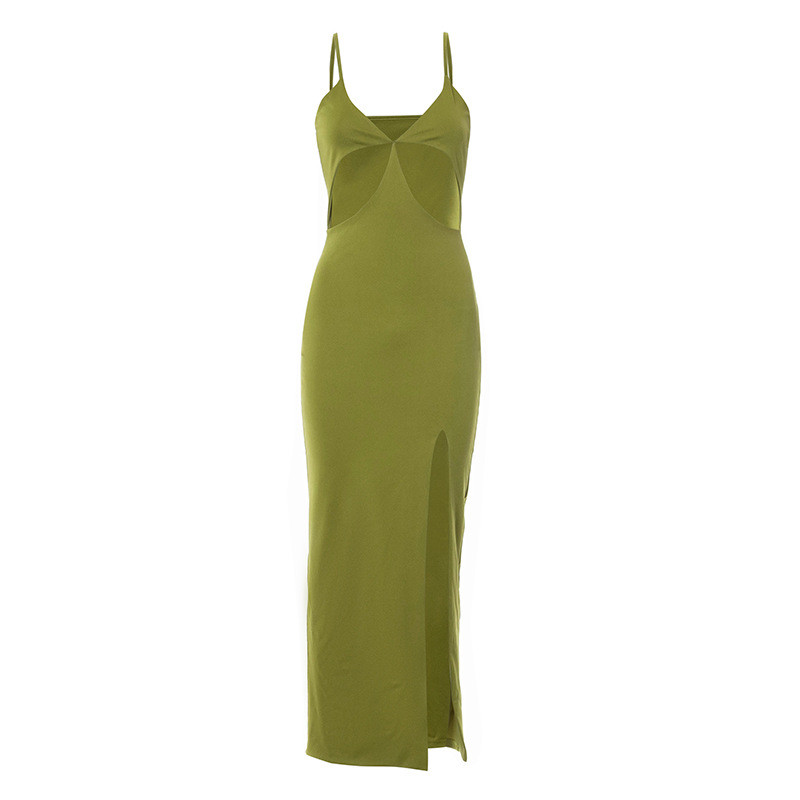 Stitching Backless Womens Party Maxi Dresses , High Slit Open Shoulder Maxi Dresses