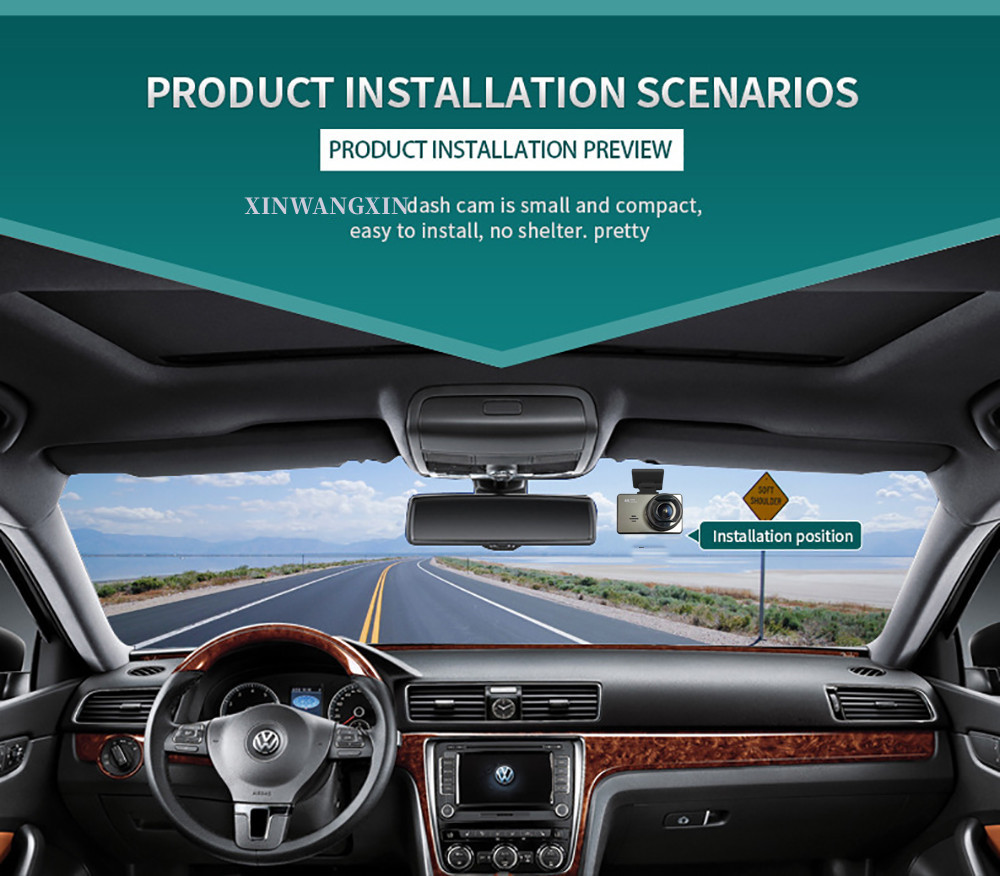 4K WiFi IMX335 Hidden Car Dash Cam Inside And Outside 1080P 170 Degree