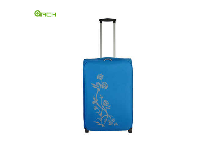 600D Economic Polyester Printing Soft Sided Luggage with Skate Wheels
