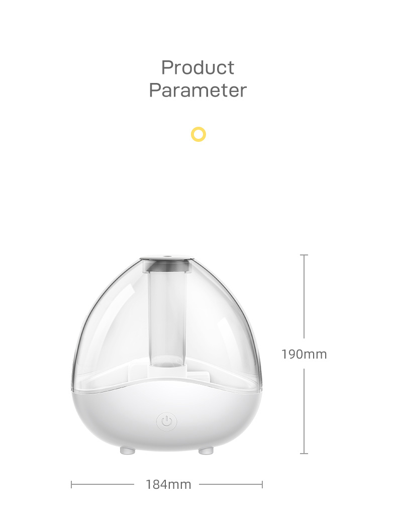 HOMEFISH Ultrasonic Cool Mist Atomization Humidifier 150mL/H-250mL/H