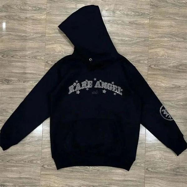 Quality S-5XL Rhinestone Pullover Hoodie French Terry Streetwear Mens Hoodies 360 Grams for sale