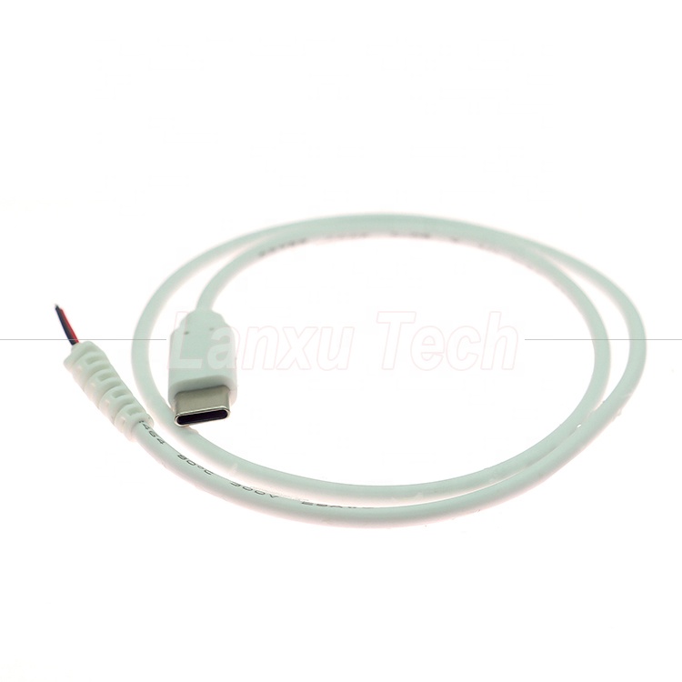 Customization USB Type C Male Female to Bare Wire Pigtail End Charger Cable with Strain Relief