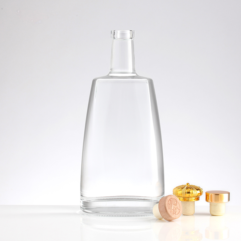350ml 500ml 750ml Empty Round Bottom Vodka Liquor Whiskey Glass Bottle With Lid