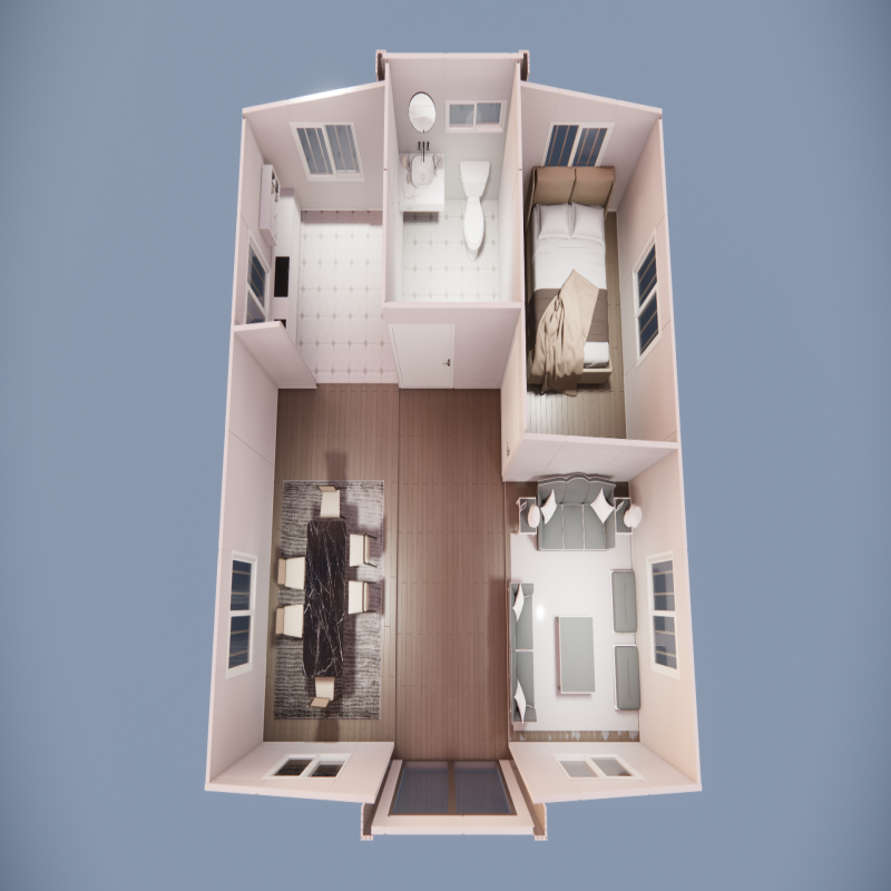 Custom Sandwich Panel Container House 2 Bedroom Modular Homes