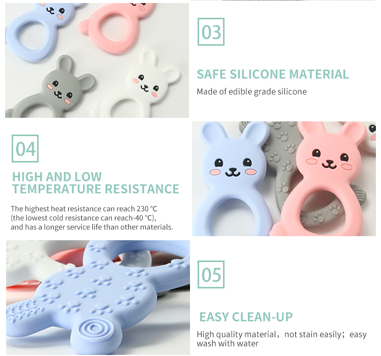 Montessori Silicone Teether Ring , Silicone Teething Toy For Children Newborn Infant