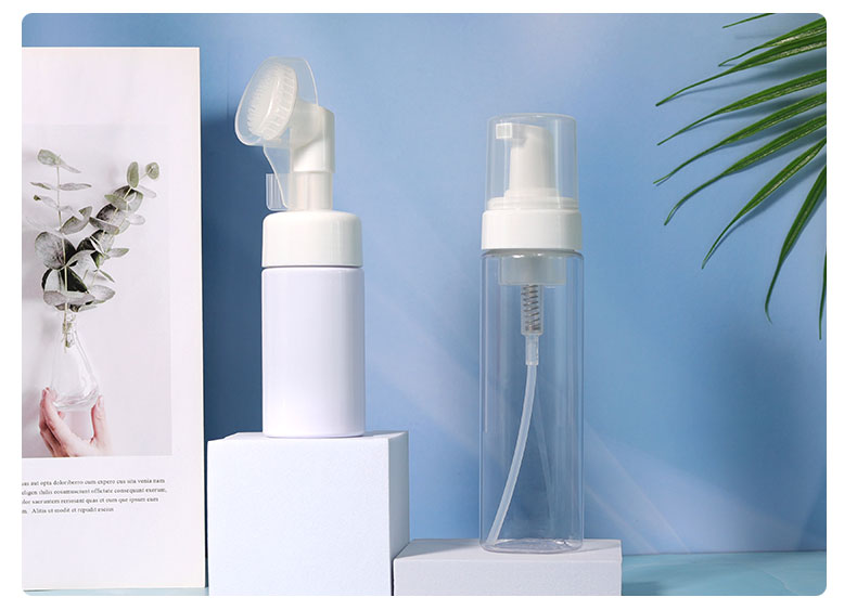 Sealing Type White Plastic Shampoo Bottles 100ml - 200ml Foam Pump Bottle With Foam Pump Head