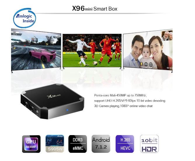 2 * Usb X96 Mini 4k Ultra Hd Android Tv Box , 1 * Rj45 X96 Mini 16gb Android Tv Media Box