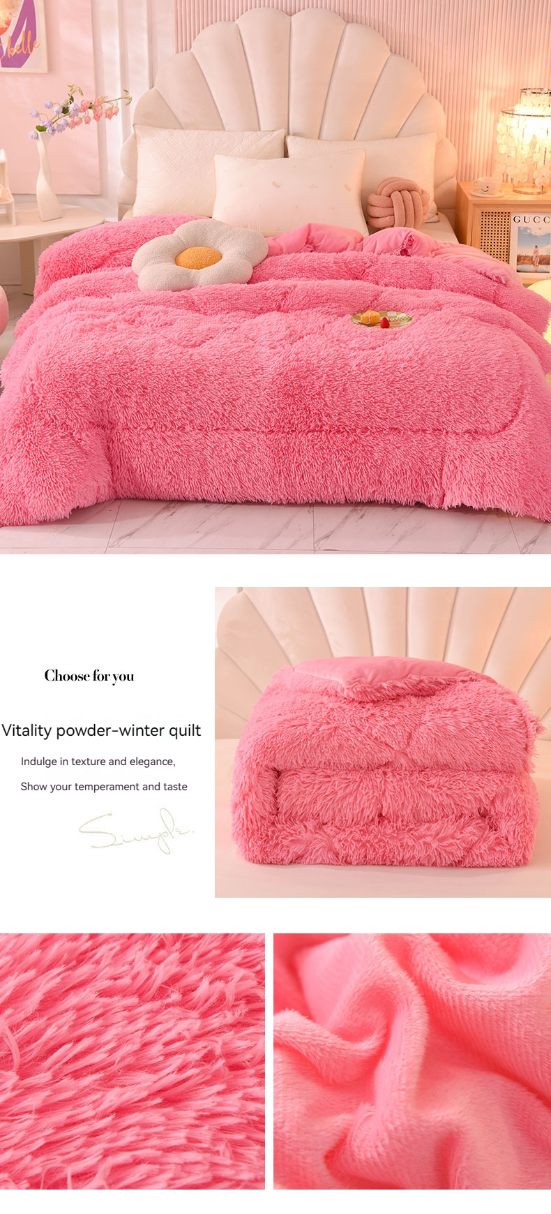 King Size Customized Color All-Season Warmth Organic Breathable Puffy Quilt
