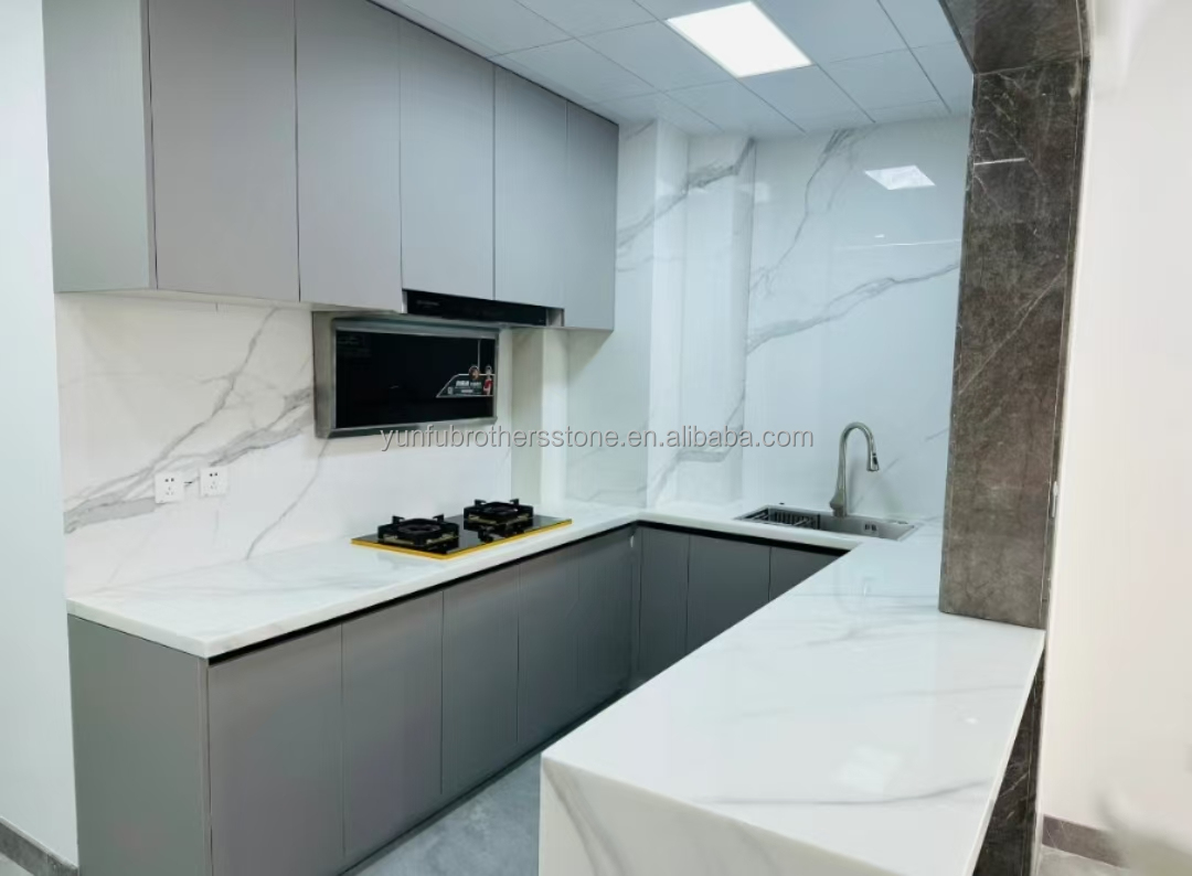 Big Slab White Nano Marble Stone The Optimal Selection for Modern Design Countertop