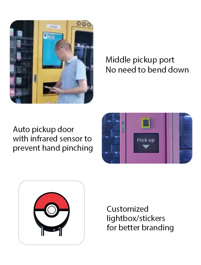 Pokemon TCG Vending Machine with 55 Inch Touch Screen, Cashless Payment, and Large Capacity