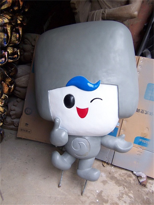 3D Custom Fiberglass Sculptures Garden LED Cartoon Character Lamps