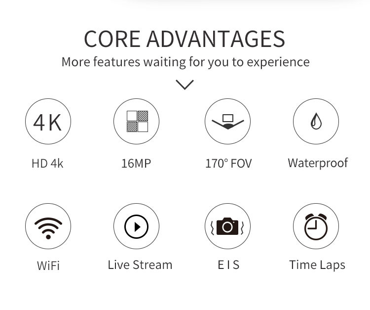 16mp 13mp 4K Ultra HD Action Camera , 170 Degree Wifi Sports Action Camera