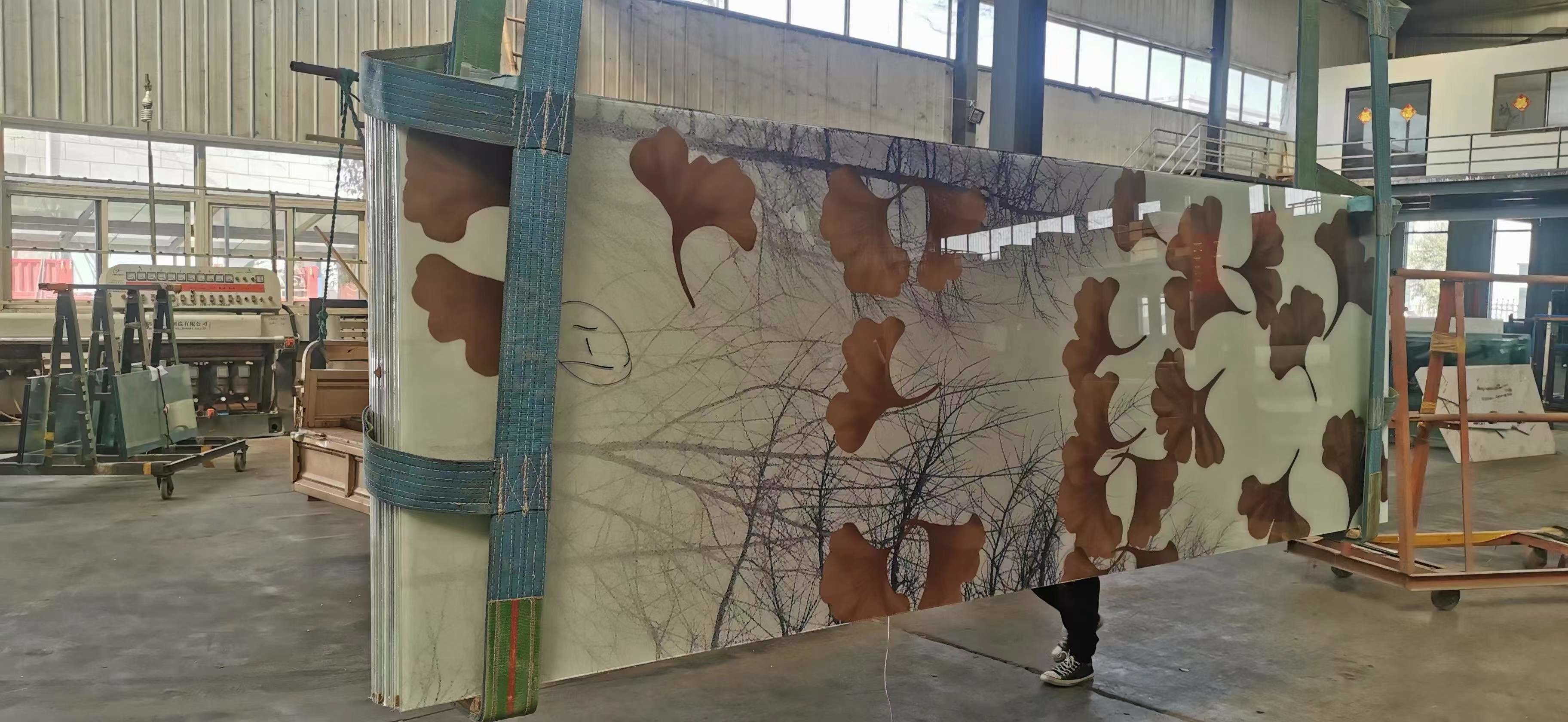 Screen Partition Tempered Art Glass Carving Laminated Wire Glass
