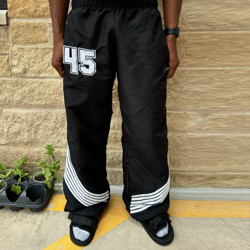 Custom Print Logo Stack Drawstring Line Men's Pant Polyester Pant High Quality Jogger Elastic Flare Sweatpants