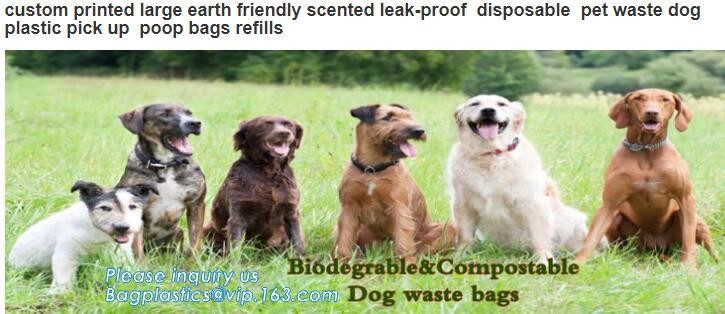 High Quality Eco-friendly Degradable Fashion With Printing Doggy Pet Dog Waste Poop Bags, Eco friendly pet dog waste poo