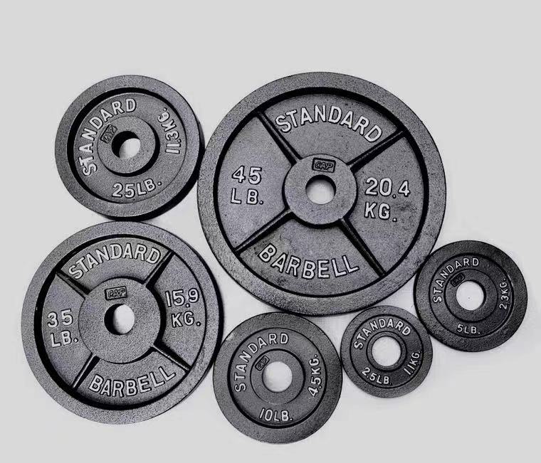 Wholesale Professional Cast Iron Barbell Home Gym Equipment Cast Iron Weight Plates