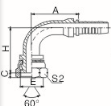 90 Degree BSP Industrial Hose Fittings Female 60 Degree Cone With Cr3 Zinc Plated 22691