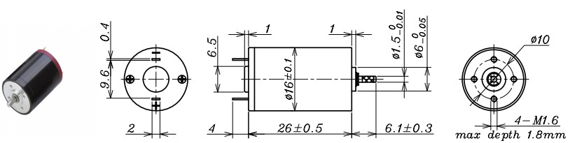 Coreless High Power Metal Brushed DC Motor Torque12 Weight 22.1g 2.2W 6V