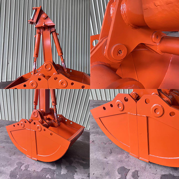 Hydraulic Excavator Clamshell Bucket , Double Cylinders Clamshell Bucket For Excavator