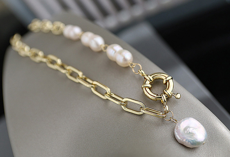 High Quality Natural Baroque Irregular Freshwater Baroque Pearl Necklace Jewelry Set Natural Baroque Pearl necklace