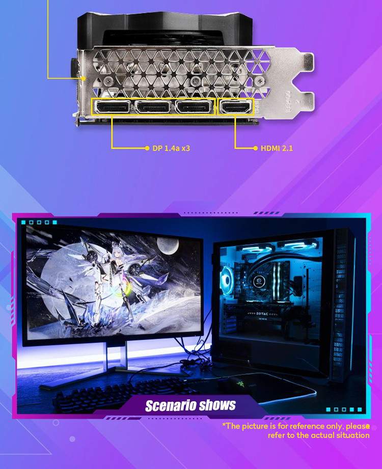 NVIDIA Computer Game Graphics Card GEFORCE RTX 3060Ti 8GD6 Apocalypse OC 128bit