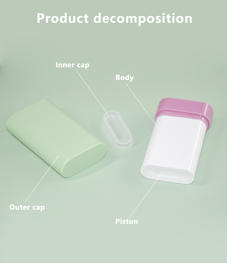 Top/Bottom Filling 20g PP PCR Bottom Rotation Sunscreen Stick Deodorant Packaging Container